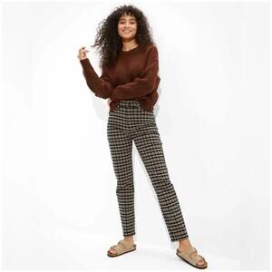 American Eagle Plaid High Rise Mom Jeans‎